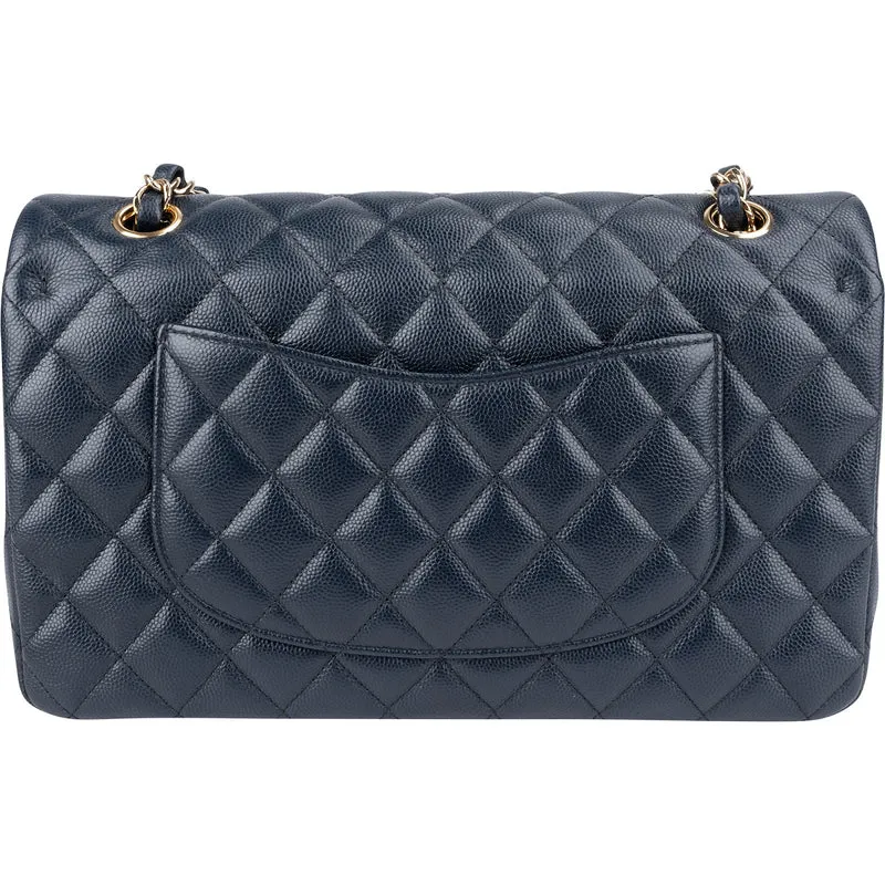 Chanel Quilted Caviar Leather Medium Double Flap Shoulder Bag