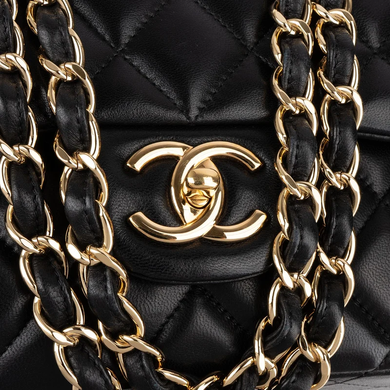 Chanel Quilted Lambskin Gold Maxi Double Flap Crossbody Bag