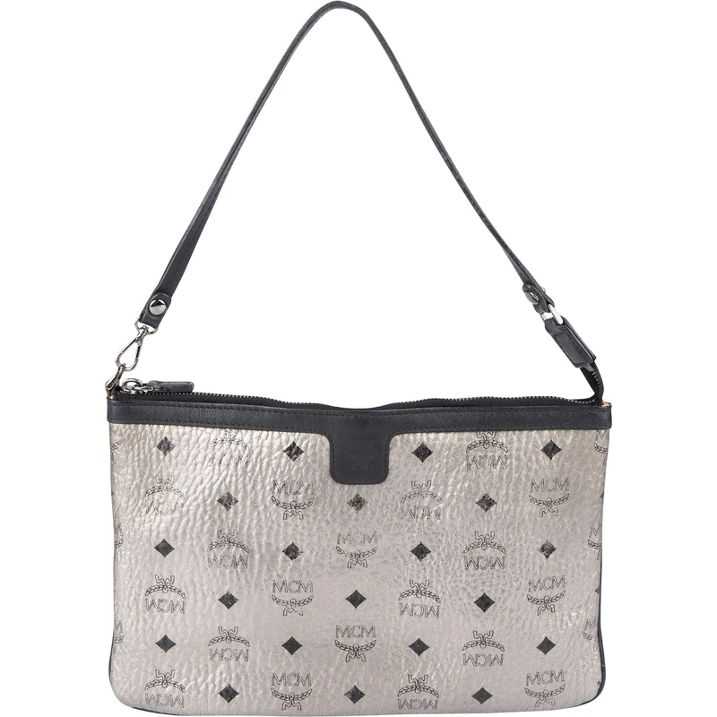 MCM Monogram Metallic Visetos Canvas Pouch Accessoires Shoulder Bag