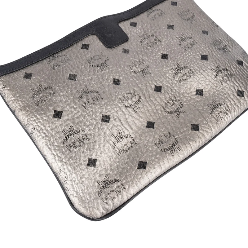 MCM Monogram Metallic Visetos Canvas Pouch Accessoires Shoulder Bag