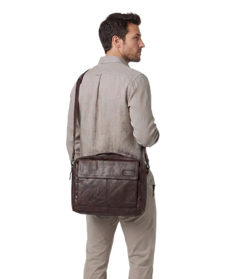 Spikes & Sparrow Bronco Henry Aktentasche dark brown