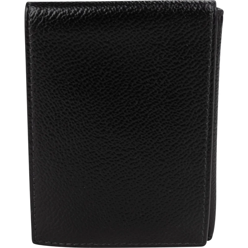 Prada Saffiano Corner Leather Small Vertical Bifold Wallet