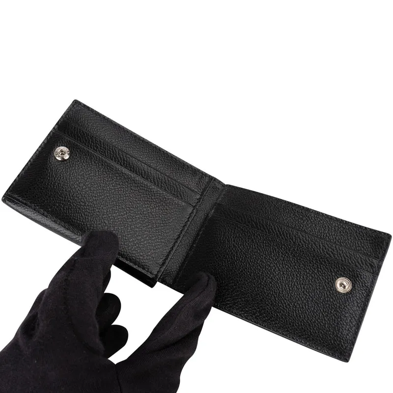 Prada Saffiano Corner Leather Small Vertical Bifold Wallet