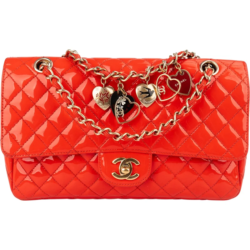 Chanel Quilted Patent Leather Valentine Single Flap Crossbody Bag