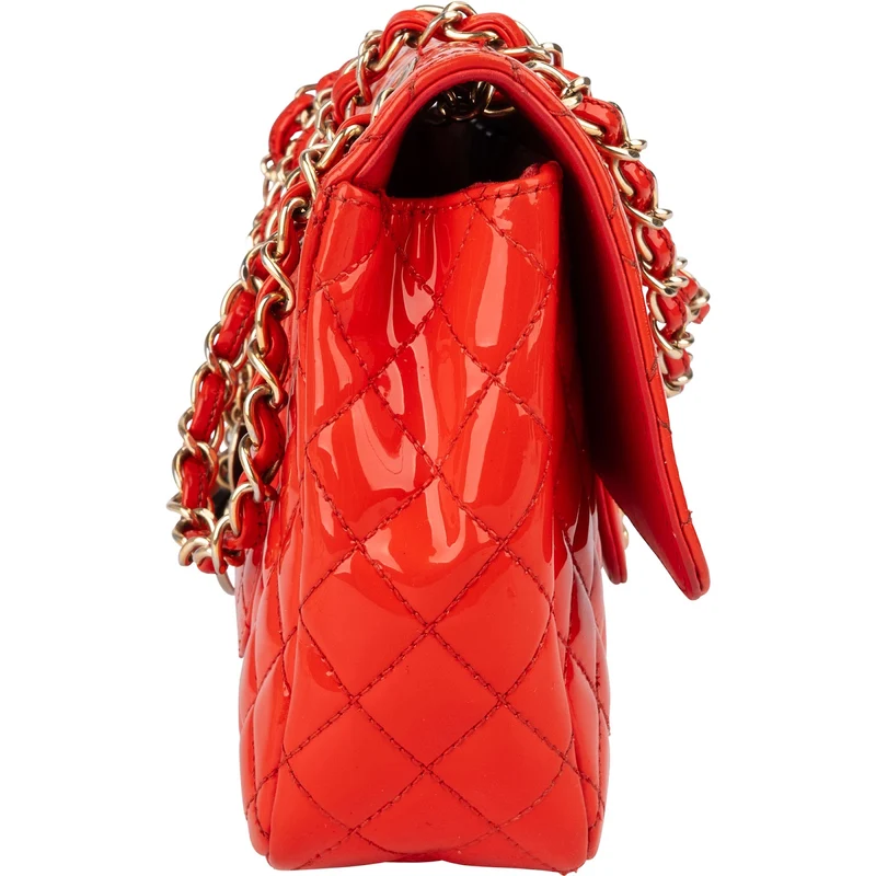 Chanel Quilted Patent Leather Valentine Single Flap Crossbody Bag