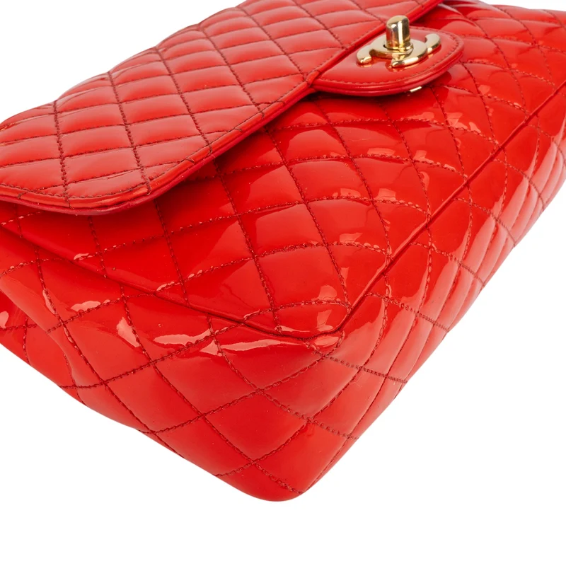 Chanel Quilted Patent Leather Valentine Single Flap Crossbody Bag