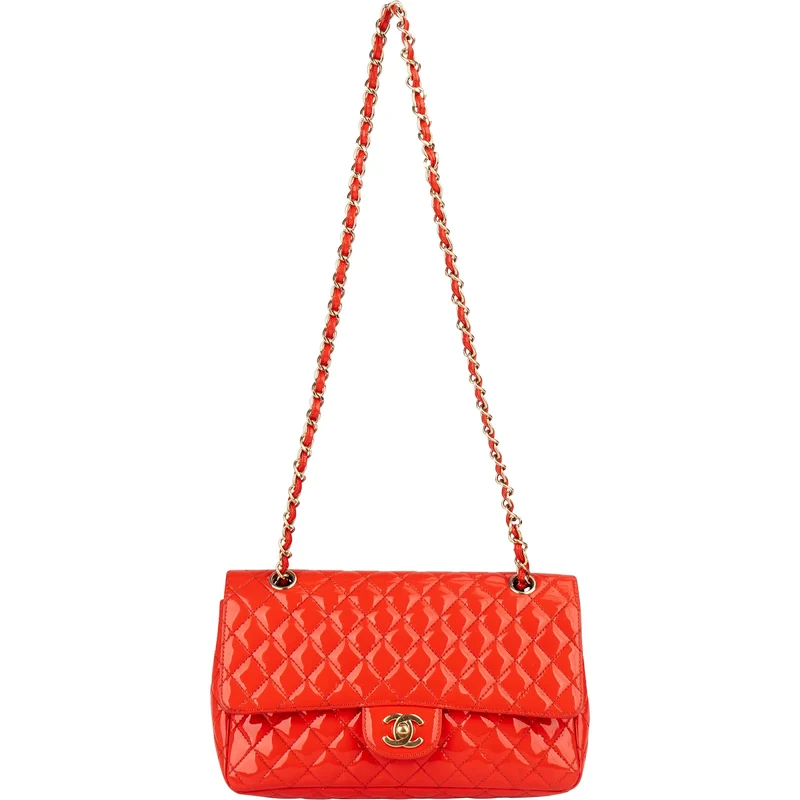 Chanel Quilted Patent Leather Valentine Single Flap Crossbody Bag