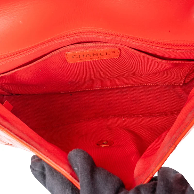 Chanel Quilted Patent Leather Valentine Single Flap Crossbody Bag