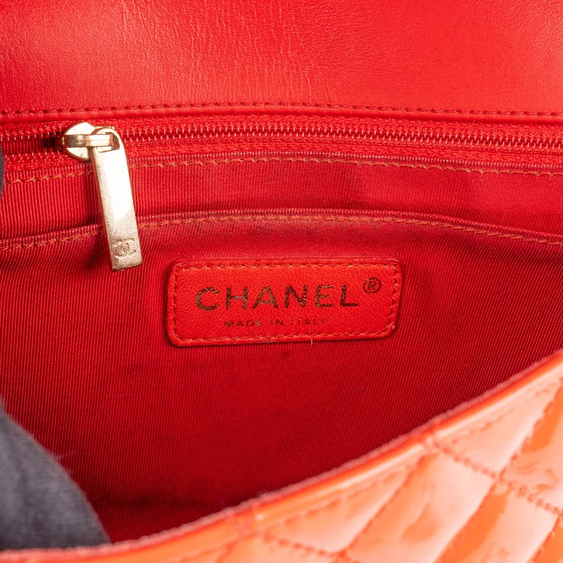 Chanel Quilted Patent Leather Valentine Single Flap Crossbody Bag