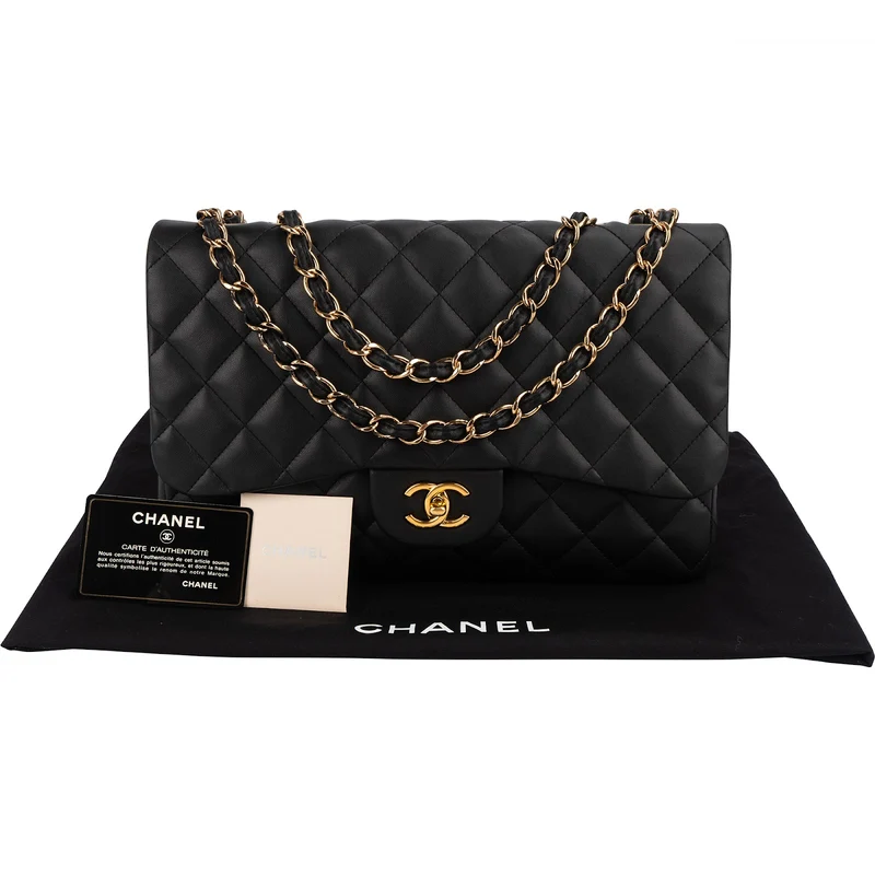 Chanel Quilted Lambskin Jumbo Single Flap Shoulder Crossbody Bag