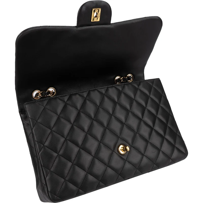Chanel Quilted Lambskin Jumbo Single Flap Shoulder Crossbody Bag