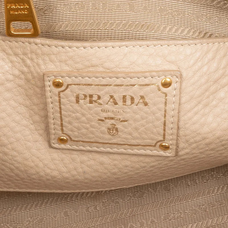 Prada Vitello Daino Leather Twin Pocket Luggage Shopper Handbag