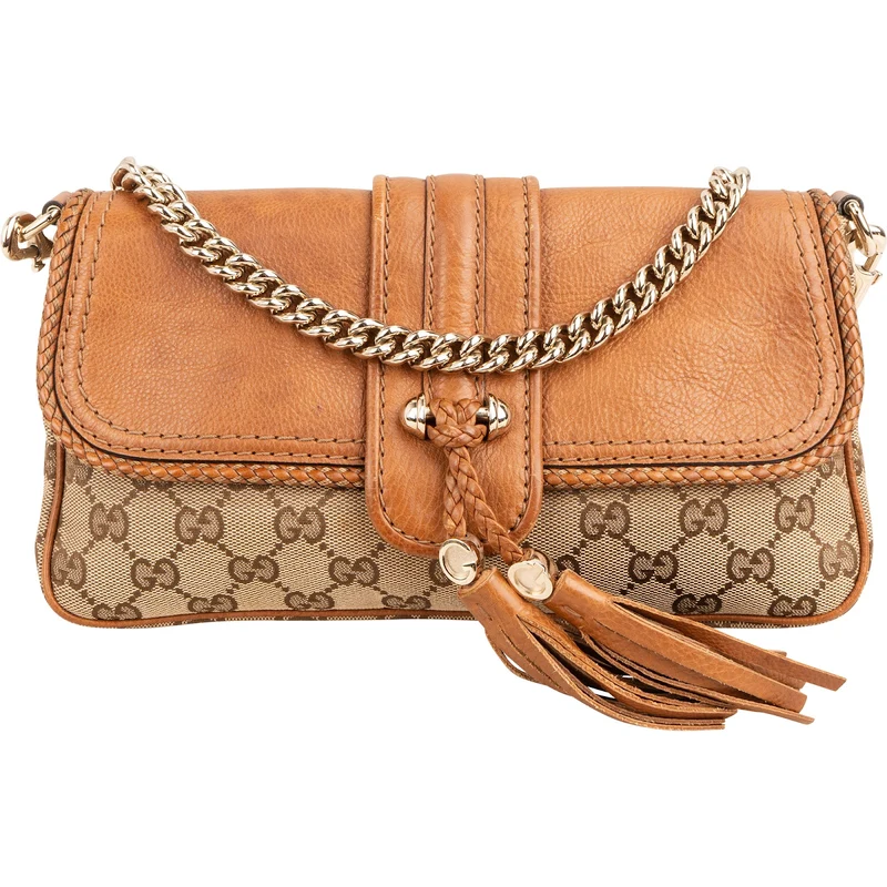Gucci Monogram GG Canvas Marrakech Tassel Chain Shoulder Bag