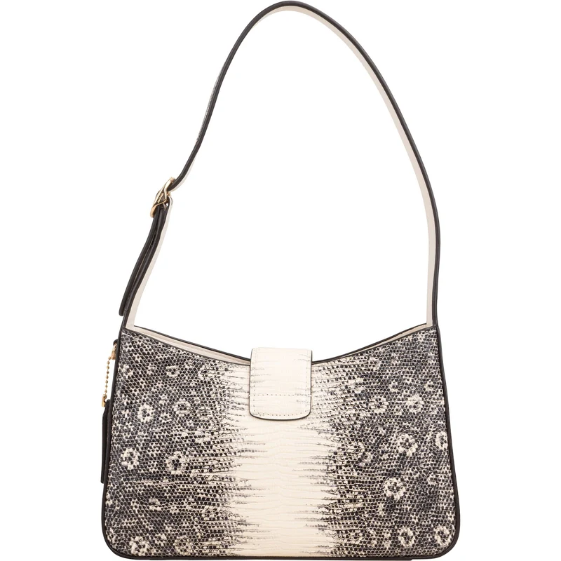 Coach Mixed Print Lizard Snakeskin Embossed Leather Ergo Shoulder Bag