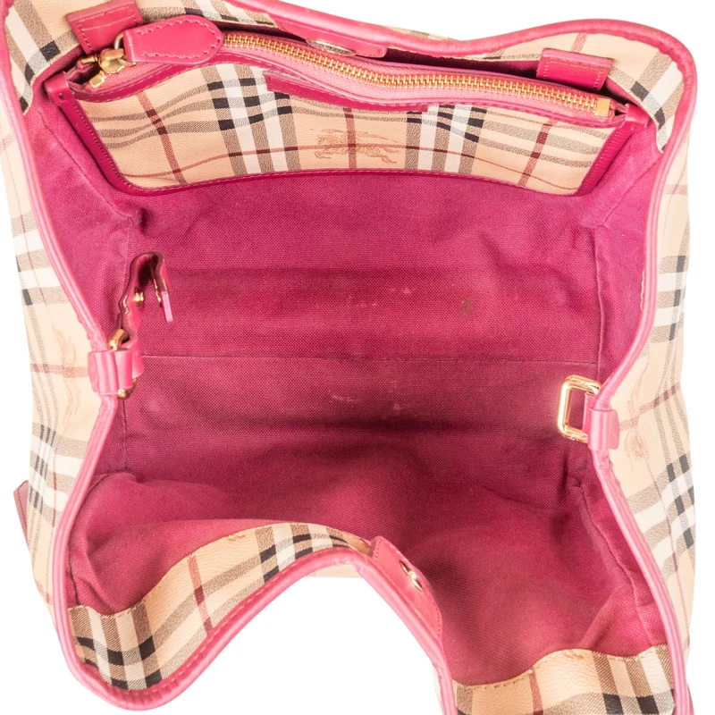 Burberry Haymarket Check Hobo Shoulder Bag