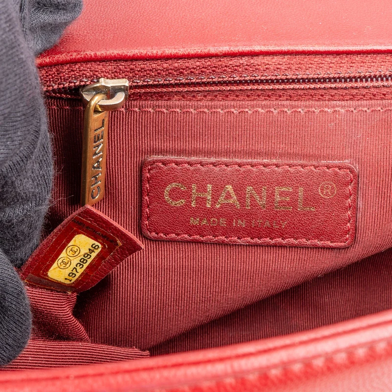 Chanel Quilted Lambskin Boy New Medium Single Flap Crossbody Bag