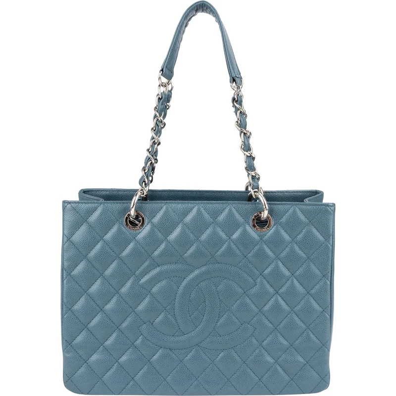 Chanel Quilted Caviar Leather Grand Shopping Tote Jumbo Shoulder Bag