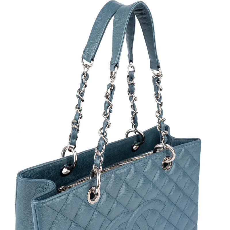 Chanel Quilted Caviar Leather Grand Shopping Tote Jumbo Shoulder Bag