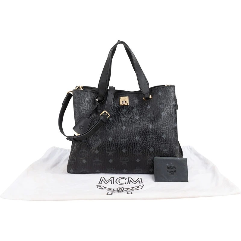 MCM Visetos Monogram Milla Tote Handbag
