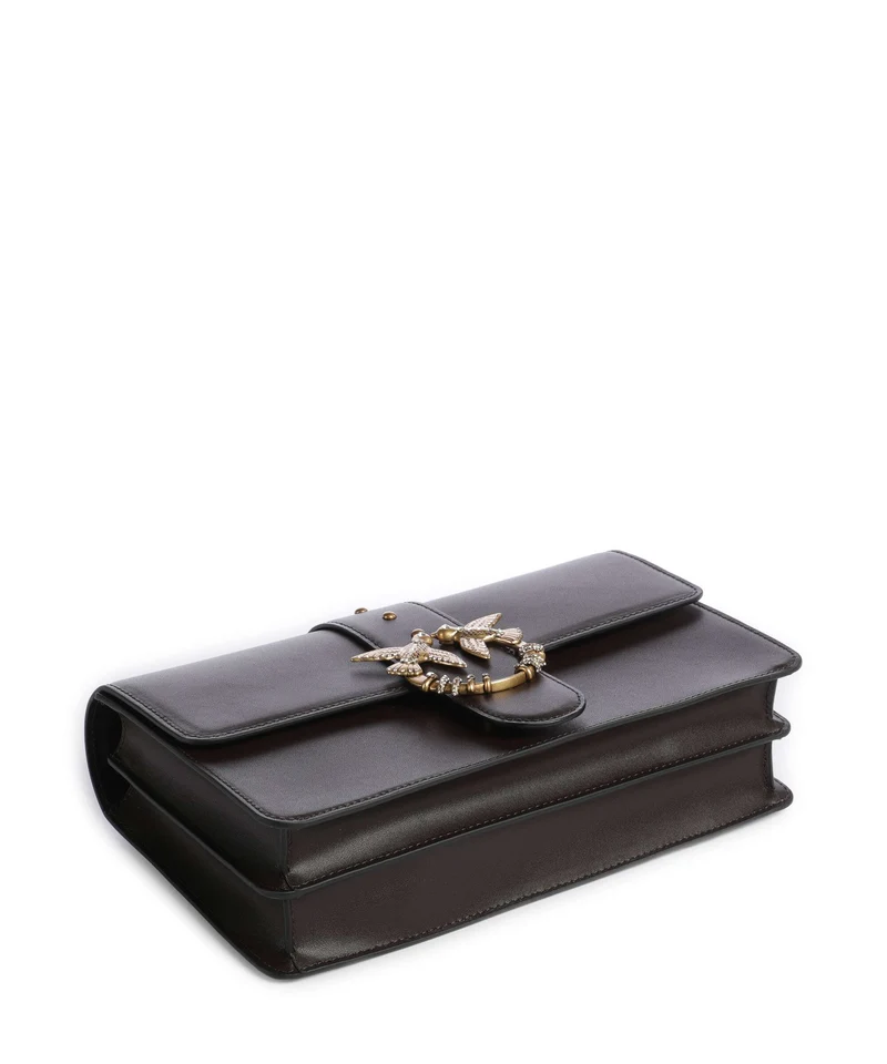 Pinko Love One Classic New Buckle Umhängetasche marrone marasca/antique gold