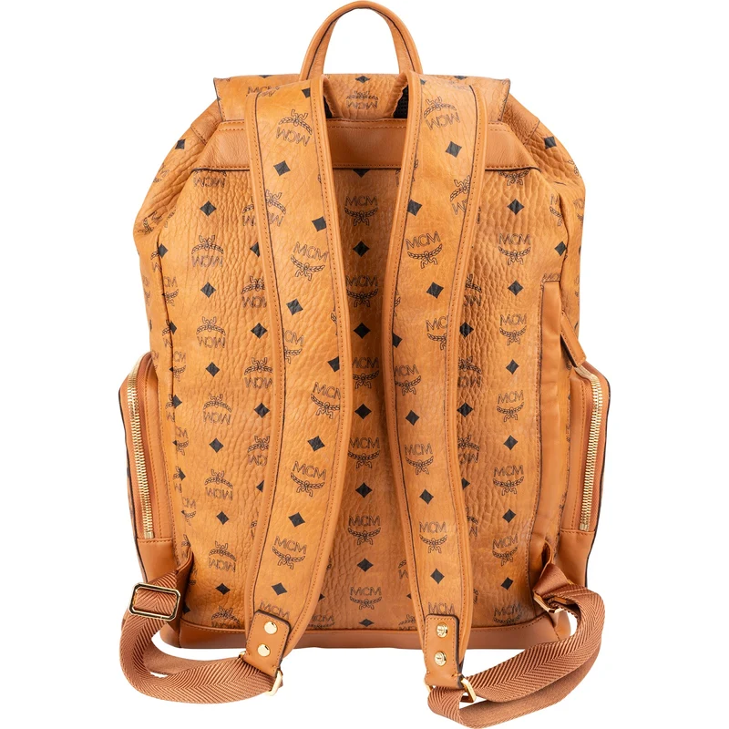 MCM Monogram Visetos Canvas Drawstring Clip Large Travel Backpack