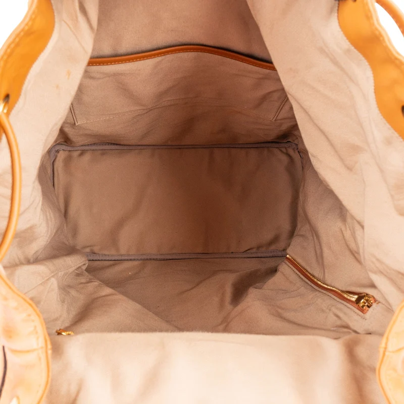 MCM Monogram Visetos Canvas Drawstring Clip Large Travel Backpack