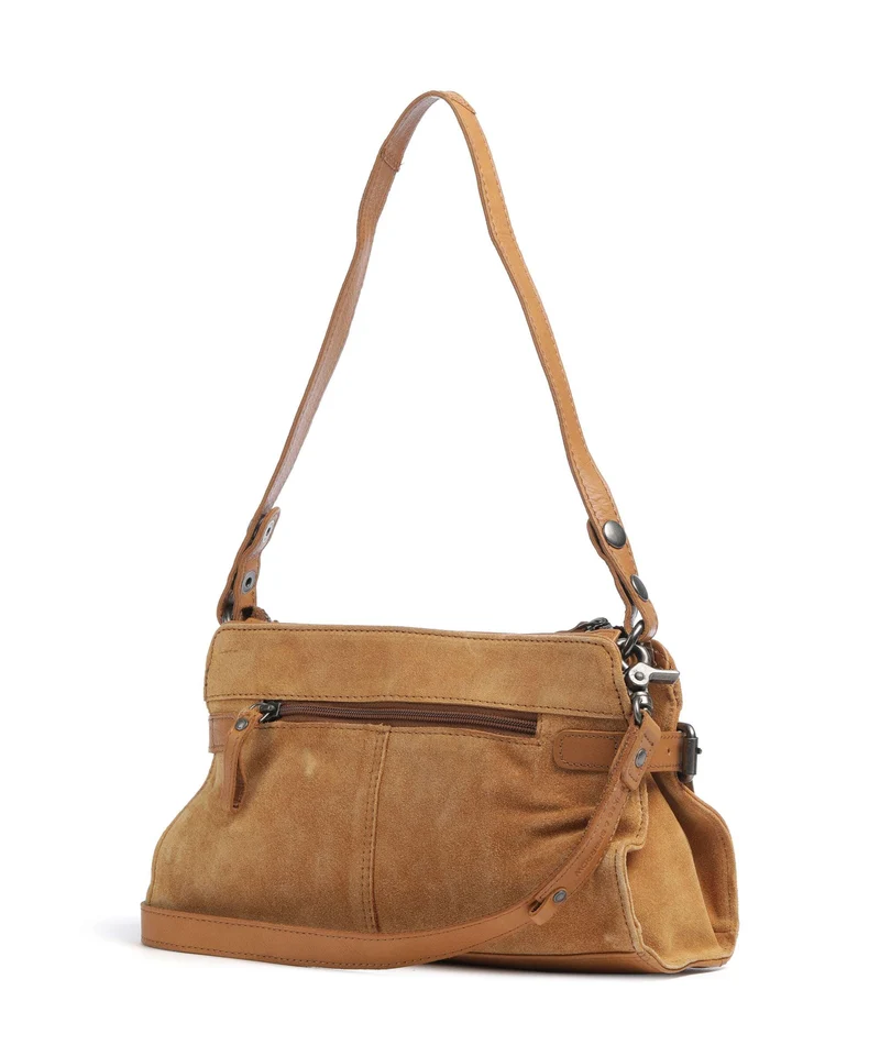 Spikes & Sparrow Suede Mix Madelon Schultertasche tan