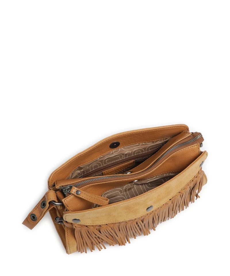 Spikes & Sparrow Suede Mix Madelon Schultertasche tan