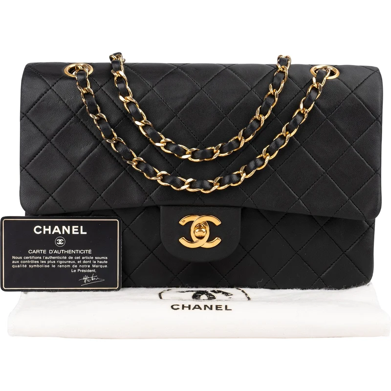 Chanel Quilted Lambskin 24K Gold Medium Double Flap Shoulder Bag