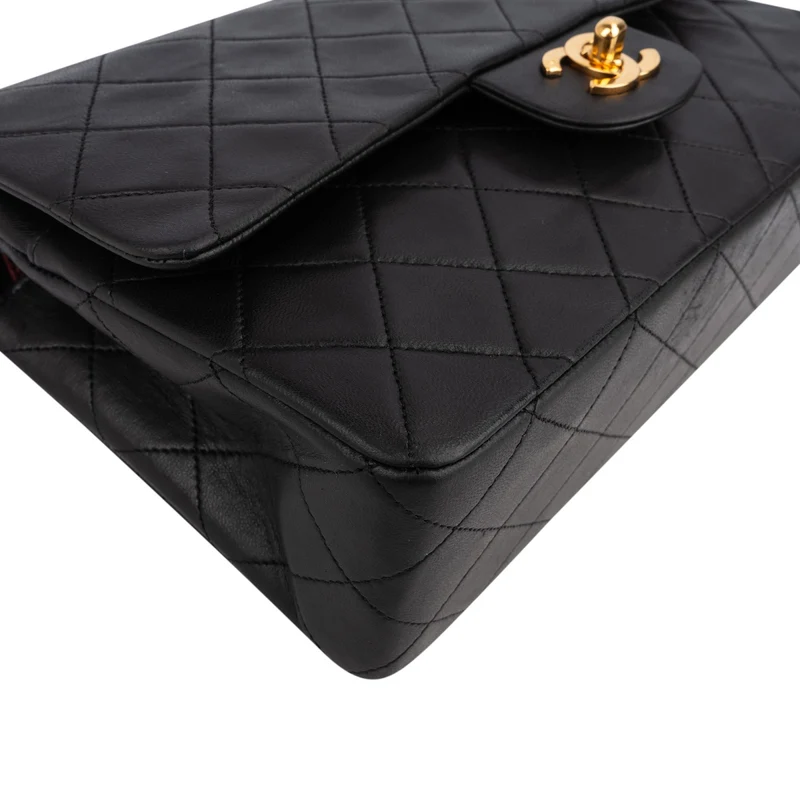Chanel Quilted Lambskin 24K Gold Medium Double Flap Shoulder Bag
