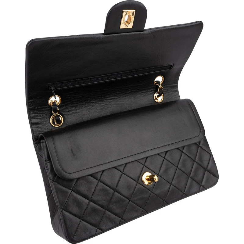 Chanel Quilted Lambskin 24K Gold Medium Double Flap Shoulder Bag