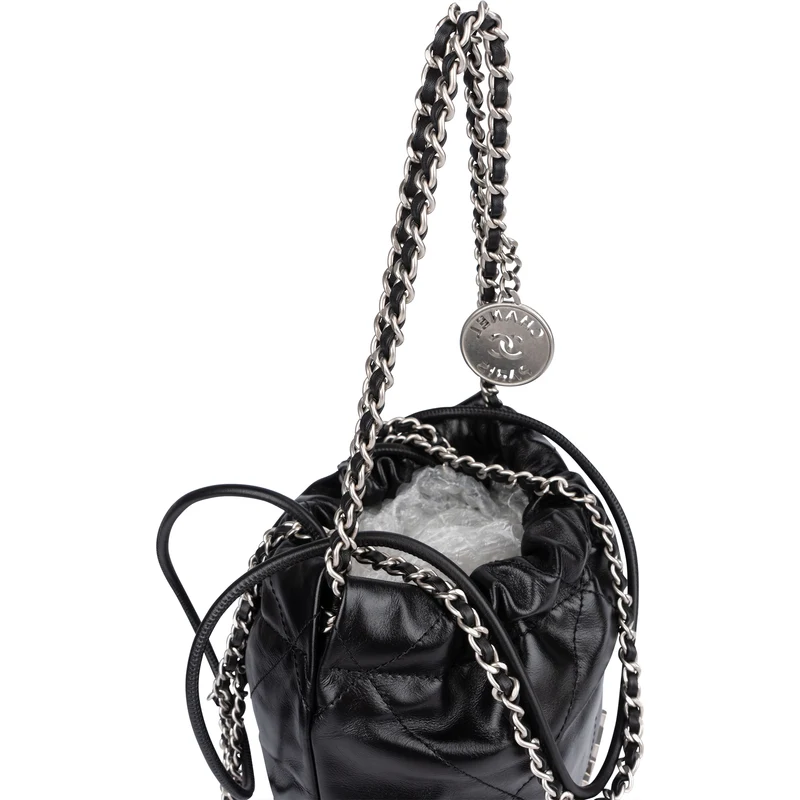 Chanel Noir Quilted Calfskin Small 22 Shoulder Bag
