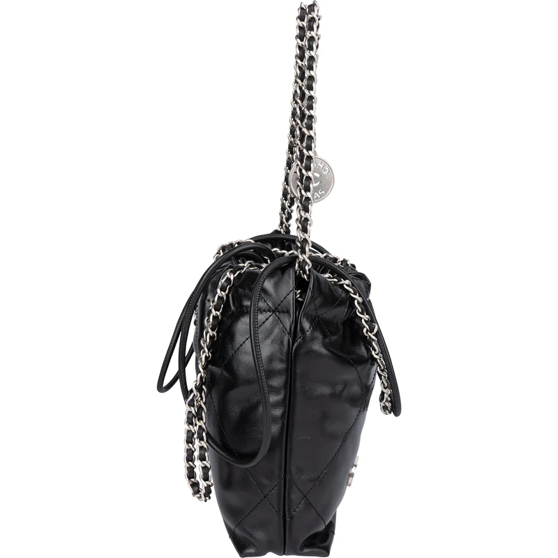 Chanel Noir Quilted Calfskin Small 22 Shoulder Bag