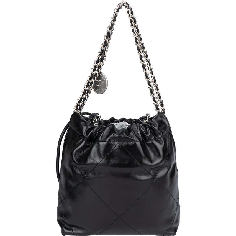 Chanel Noir Quilted Calfskin Small 22 Shoulder Bag