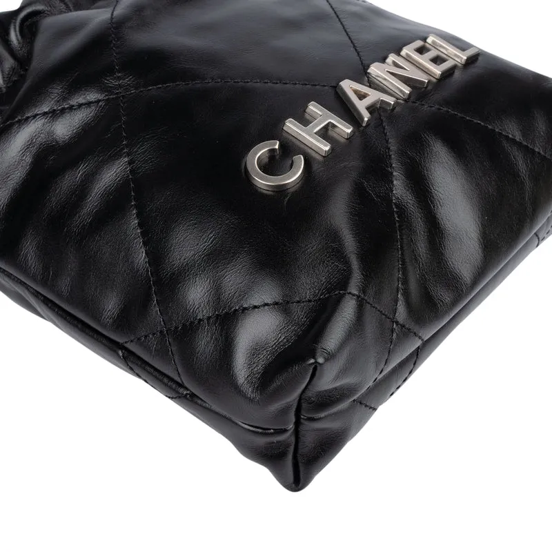 Chanel Noir Quilted Calfskin Small 22 Shoulder Bag