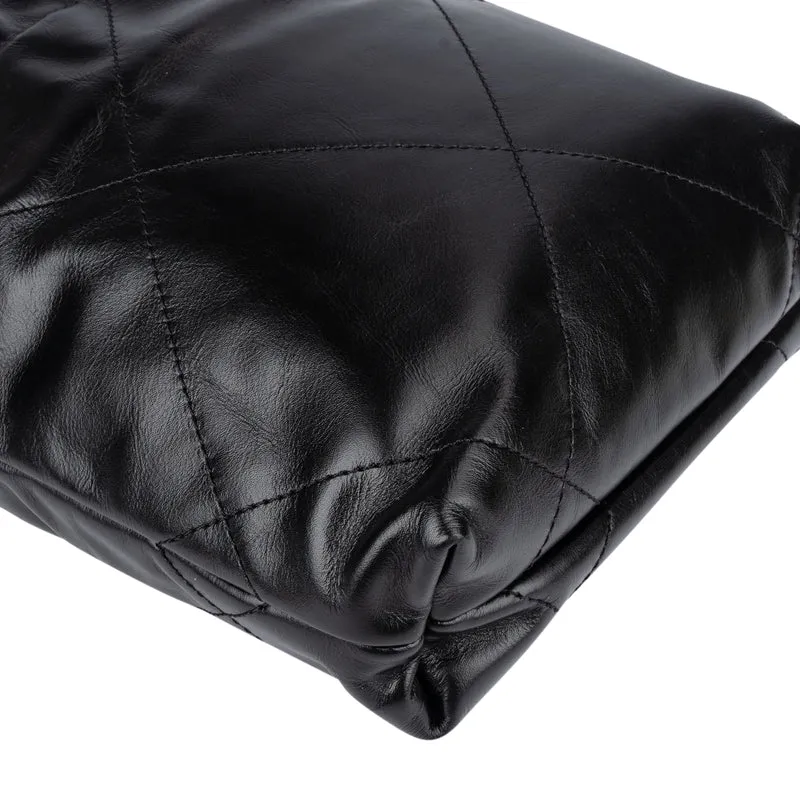 Chanel Noir Quilted Calfskin Small 22 Shoulder Bag