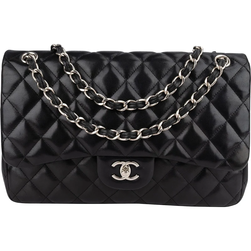 Chanel Quilted Lambskin Jumbo Double Flap Crossbody Bag