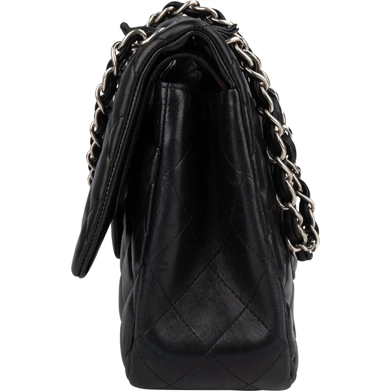 Chanel Quilted Lambskin Jumbo Double Flap Crossbody Bag