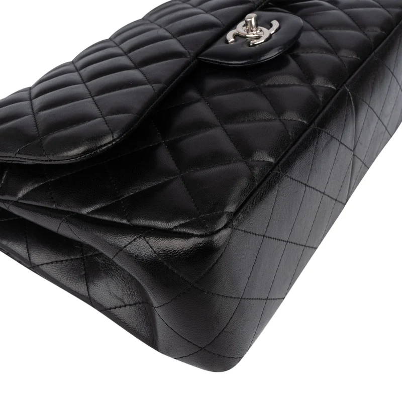 Chanel Quilted Lambskin Jumbo Double Flap Crossbody Bag