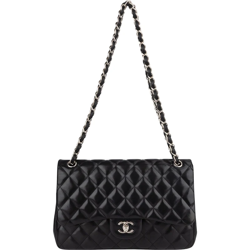 Chanel Quilted Lambskin Jumbo Double Flap Crossbody Bag