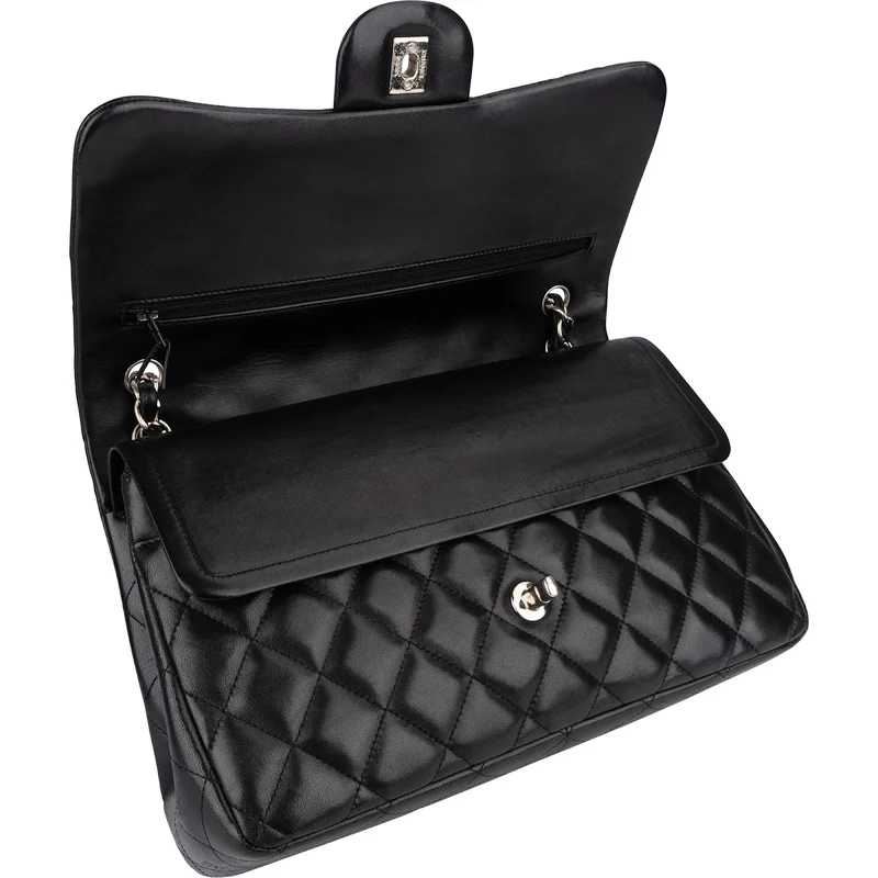 Chanel Quilted Lambskin Jumbo Double Flap Crossbody Bag