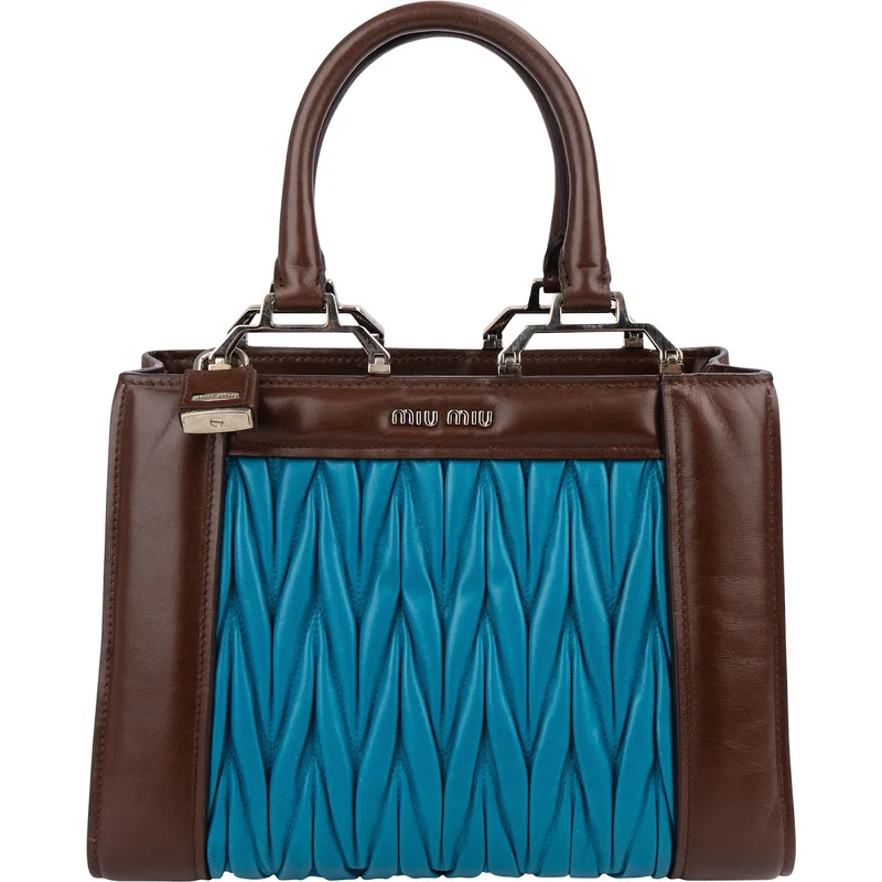 Miu Miu Matelassé Leather Tote Handbag