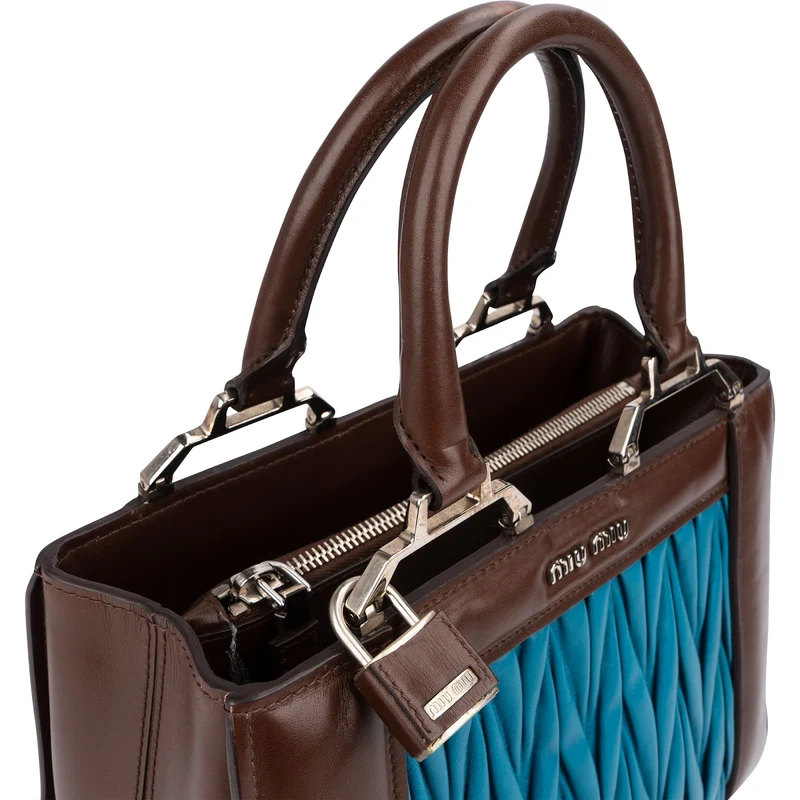 Miu Miu Matelassé Leather Tote Handbag