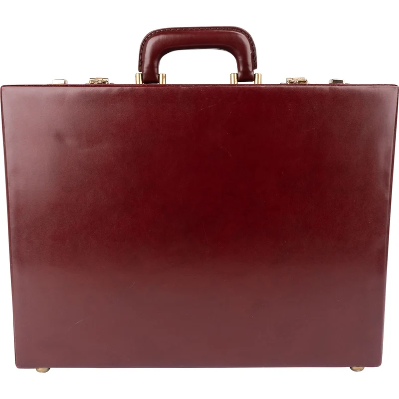 Cartier Bordeaux Leather Must de Cartier Vintage Briefcase Coffer Aktenkoffer