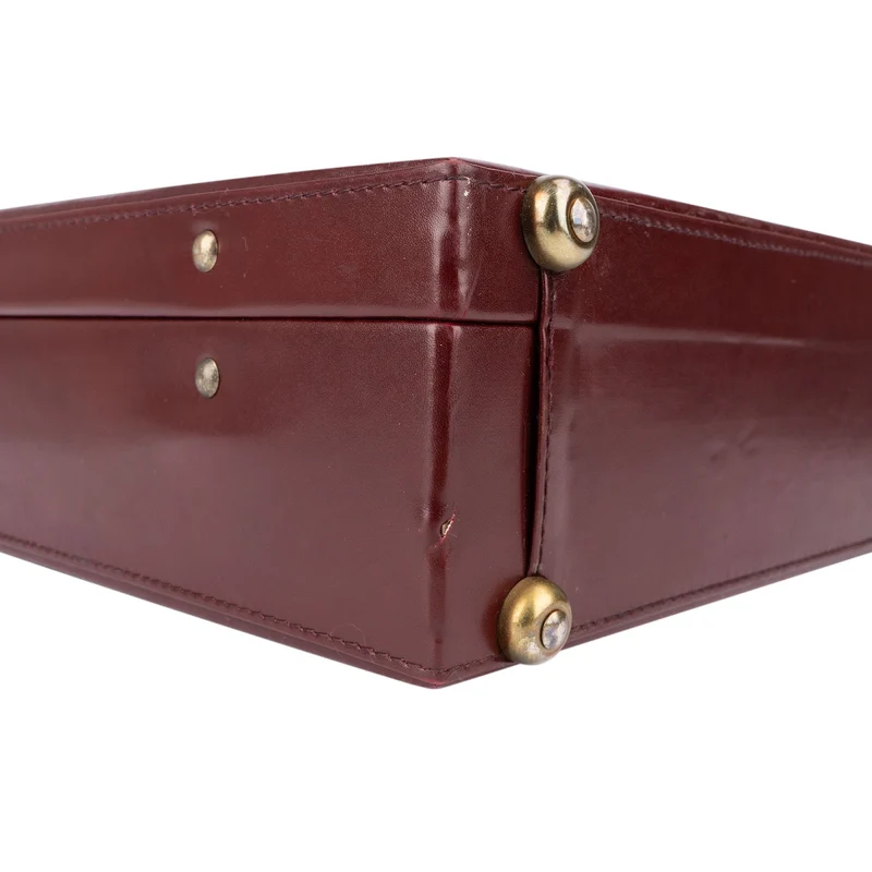 Cartier Bordeaux Leather Must de Cartier Vintage Briefcase Coffer Aktenkoffer