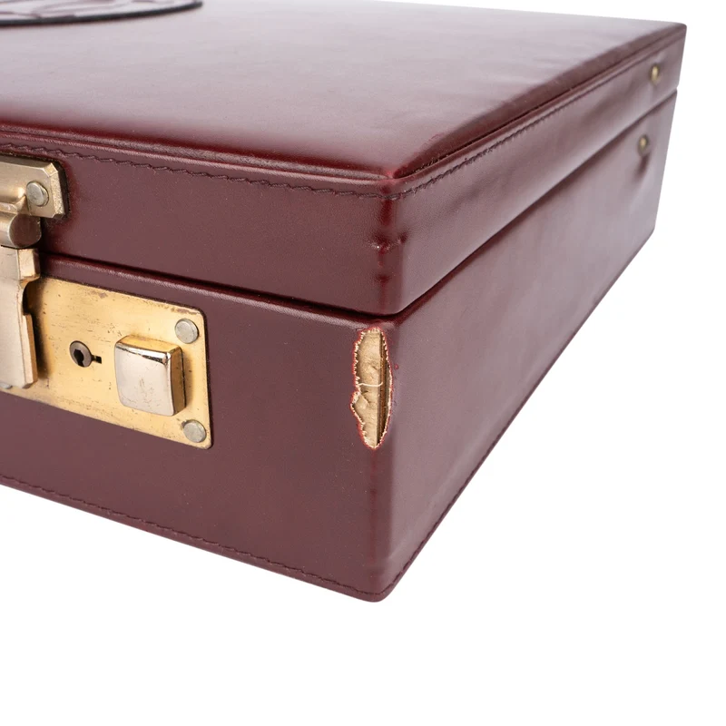 Cartier Bordeaux Leather Must de Cartier Vintage Briefcase Coffer Aktenkoffer