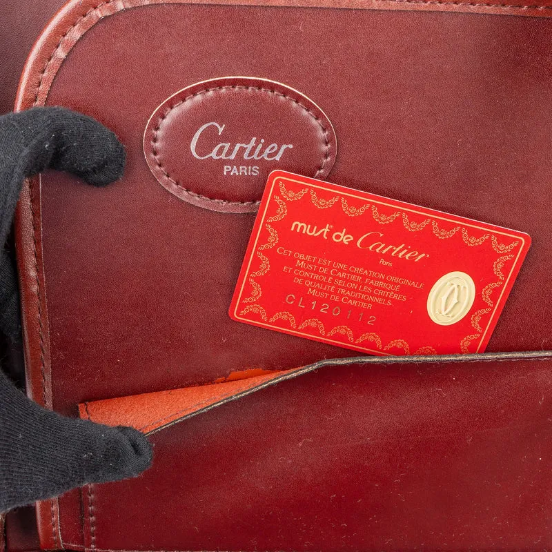 Cartier Bordeaux Leather Must de Cartier Vintage Briefcase Coffer Aktenkoffer