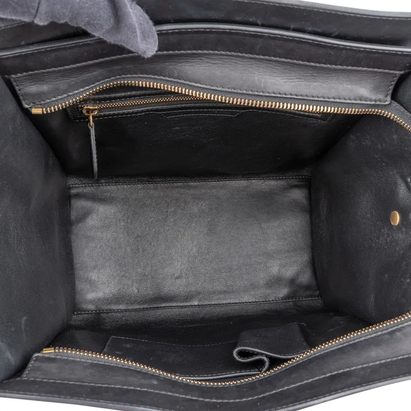 Céline Suede Tricolor Leather Luggage Handbag