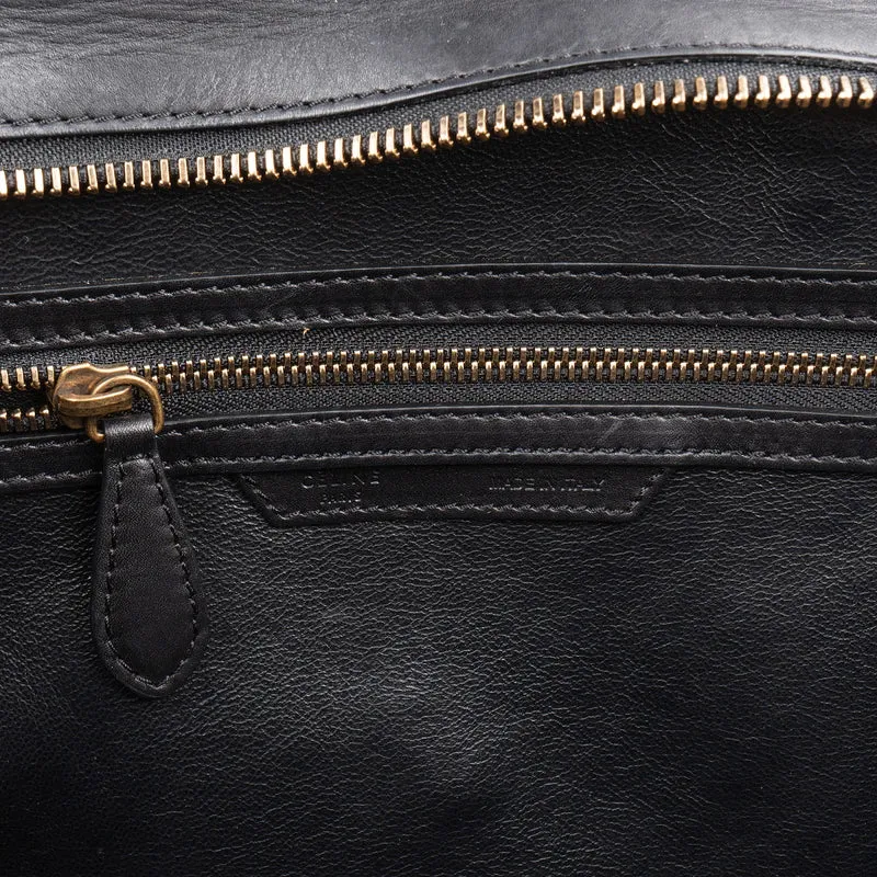 Céline Suede Tricolor Leather Luggage Handbag