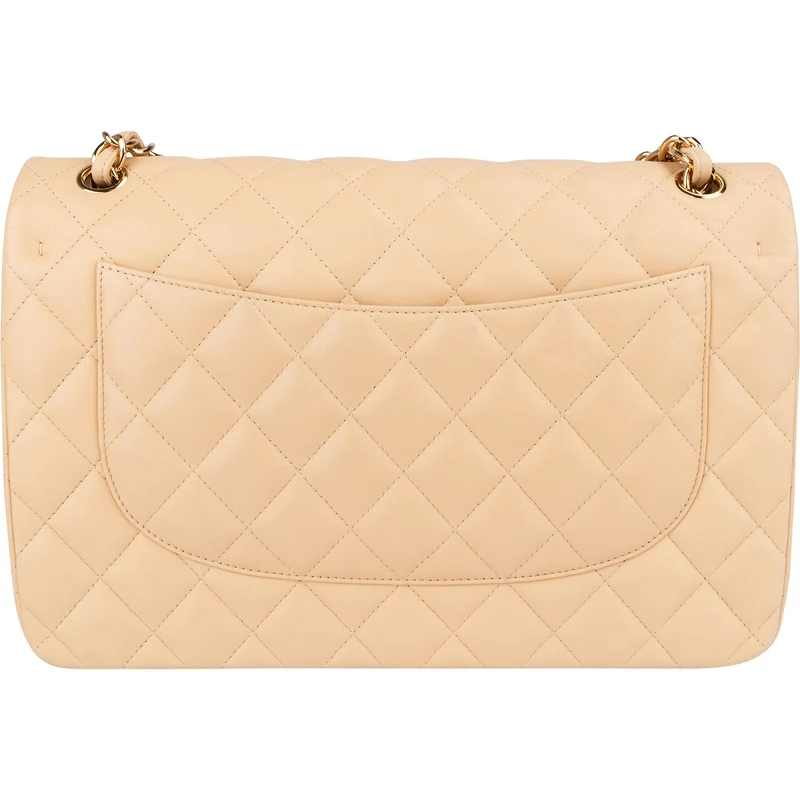 Chanel Quilted Lambskin Jumbo Double Flap Crossbody Bag